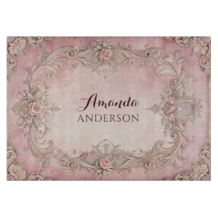 Planche À Découper Cadre découpage grunge antique rose