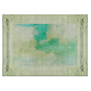 Planche À Découper Cadre victorien ciel peinture élégante crème turqu