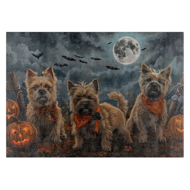 Planche À Découper Cairn Terrier Halloween Éffrayant (Devant)