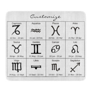 Planche À Découper Calendrier d'astrologie des signes solaires Zodiac