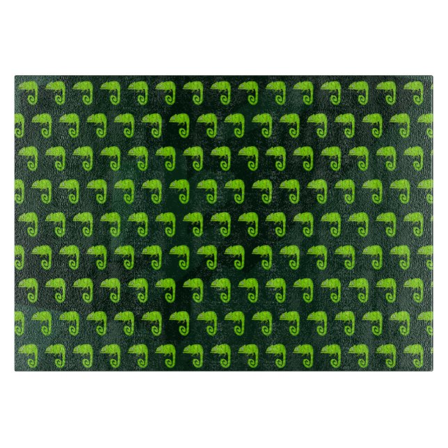 Planche À Découper Caméléon mignon vert (Devant)