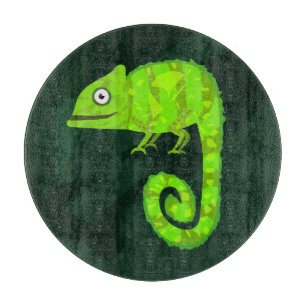 Planche À Découper Caméléon vert mignon