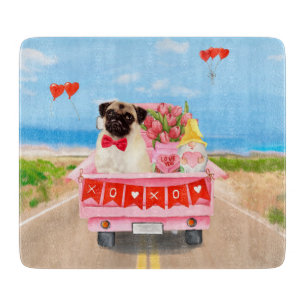 Planche À Découper Camion de la Saint-Valentin pour chien Carlin avec
