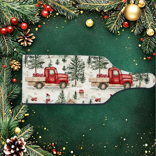 Planche À Découper Camion rouge avec cadeaux et bonhomme de neige