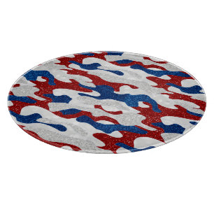 Planche À Découper Camo américain du 4 juillet pailleté