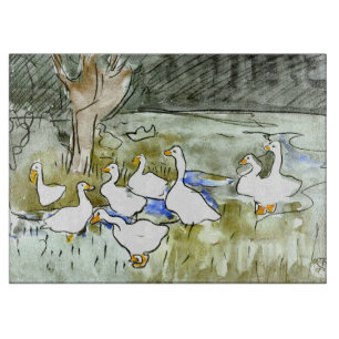 Planche À Découper Canards et oies de style Art nouveau néerlandais