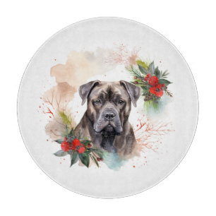 Planche À Découper Cane Corso Christmas Wreath Festive Pup