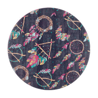 Planche À Découper Capteurs de rêve : motif vintage sans soudure.