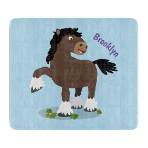Planche À Découper Caricature de cheval de trait de Cute Clydesdale