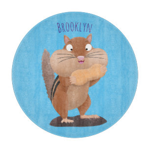 Planche À Découper Caricature de chipmunk à grosses joues mignonnes