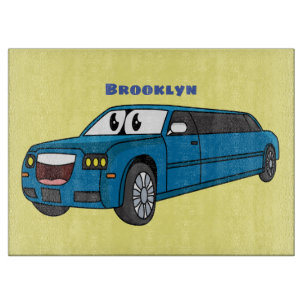 Planche À Découper Caricature de la Limousine bleu mignonne