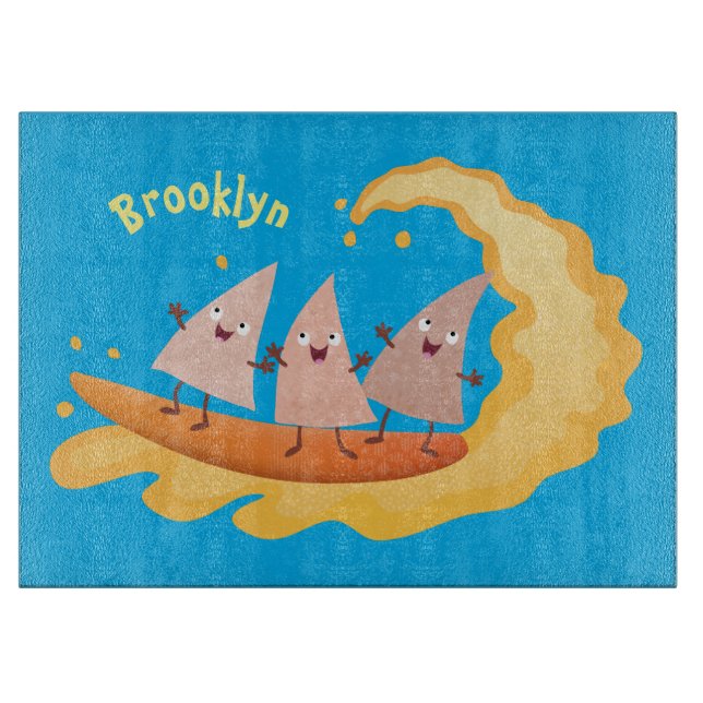 Planche À Découper Caricature de surf pour chips de maïs mignonette n (Devant)