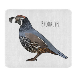 Planche À Découper Caricature d'oiseau de caille de Californie