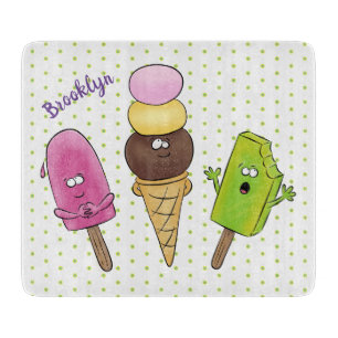 Planche À Découper Caricature drôles de glace popsicle dessin animé t
