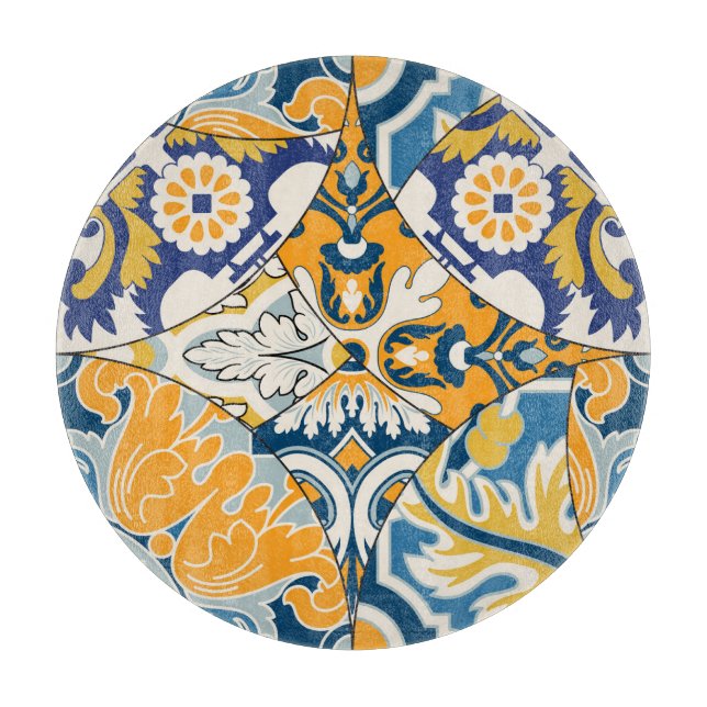 Planche À Découper Carreaux azulejos Patchwork Fond d'écran Vintage (Devant)