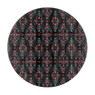 Planche À Découper Carreaux Boho ethniques : Motif Vintage sans coutu