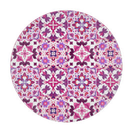 Planche À Découper Carreaux espagnols roses et violets