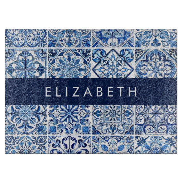 Planche À Découper Carreaux méditerranéens, Portugais, Azulejo, Votre (Devant)