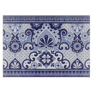Planche À Découper Carrelage d'art populaire mexicain Talavera bleu e