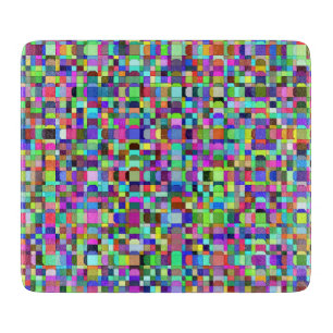 Planche À Découper Carrés Abstraits Formes Motif multicolore