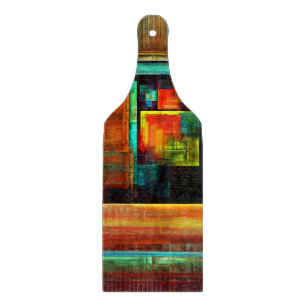 Planche À Découper Carrés colorés Motif d'art Abstrait moderne #04