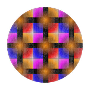 Planche À Découper Carrés de couleur vive sur arrière - plan noir