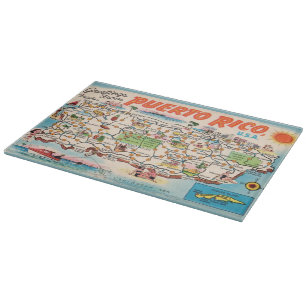 Planche À Découper Carte ancienne de Porto Rico