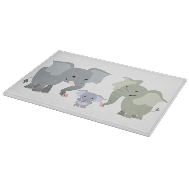 Planche À Découper Carte coupeuse famille Eléphant Cartoon (Coin)