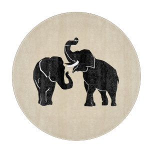 Planche À Découper Carte Couple Elephant - Choisir la couleur