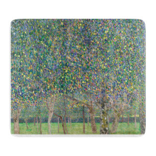PLANCHE À DÉCOUPER CARTE DE CHOPPAGE EN VERRE : GUSTAV KLIMT : ARBRE 