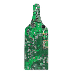 Planche À Découper Carte de circuit Geek d'ordinateur vert