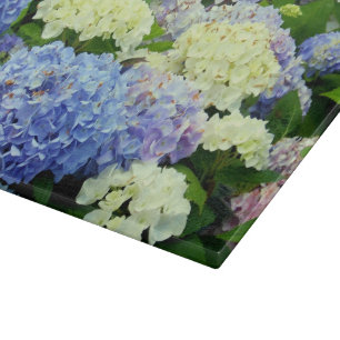 Planche À Découper CARTE DE COUPE EN VERRE Hydrangea Mix-11x8