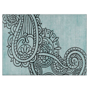 Planche À Découper Carte de coupe Motif Motif Turquoise