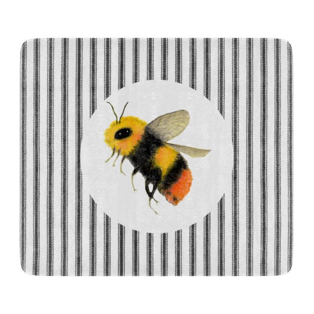 Planche À Découper Carte de découpe d'abeilles aquarelle du pays (Devant)