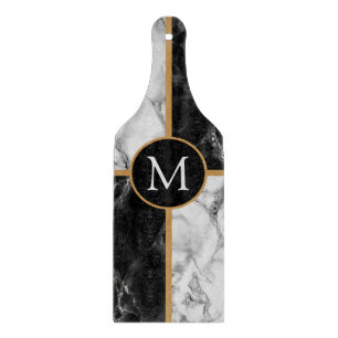 Planche À Découper Carte de découpe en marbre Monogramme personnalisé