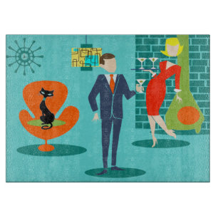 Planche À Découper Carte de découpe Retro Space Age