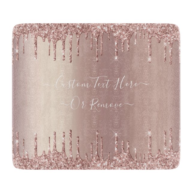 Planche À Découper Carte de découpe rose Gold Parties scintillant ave (Devant)