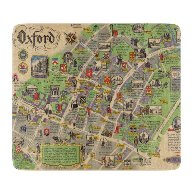 Planche À Découper Carte d'Oxford, Angleterre (chemins de fer (Devant)