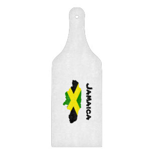 Planche À Découper Carte du drapeau jamaïcain étampé