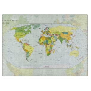 Planche À Découper Carte du monde Atlas Poster Politique : Décoration