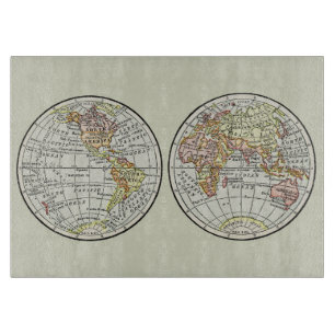 Planche À Découper Carte du monde de voyage Terre 1916 Atlas mondial