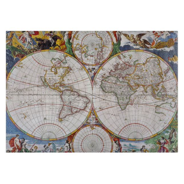 Planche À Découper CARTE du MONDE, XVIIème siècle (Devant)