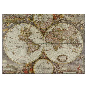Planche À Découper Carte du Vieux Monde antique par Frederick de Wit,