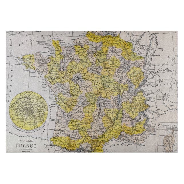 PLANCHE À DÉCOUPER CARTE : LA FRANCE (Devant)