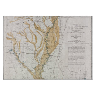 PLANCHE À DÉCOUPER CARTE : LE FLEUVE MISSISSIPPI, 1861