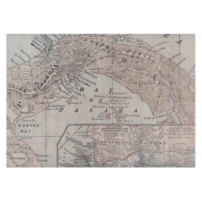 Planche À Découper CARTE : Le PANAMA, 1907 (Devant)