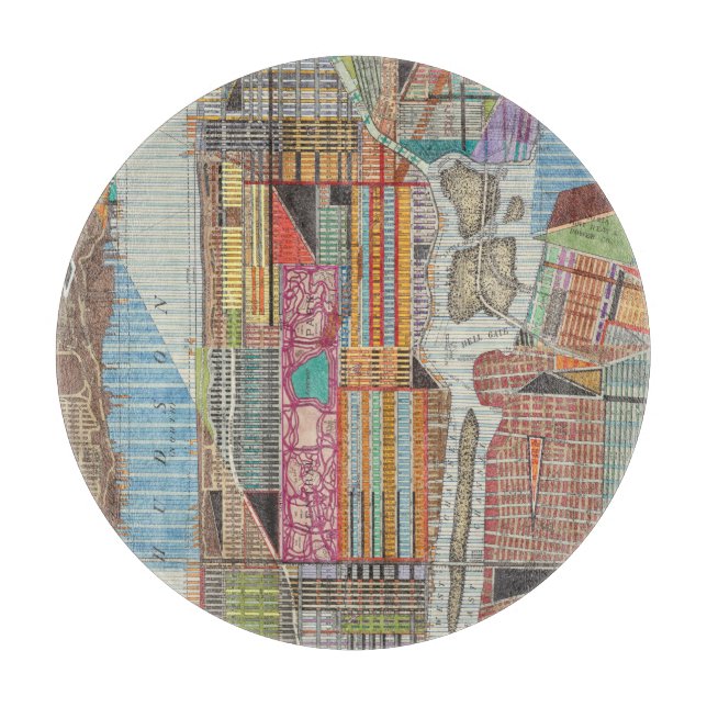 Planche À Découper Carte moderne de New York III (Devant)