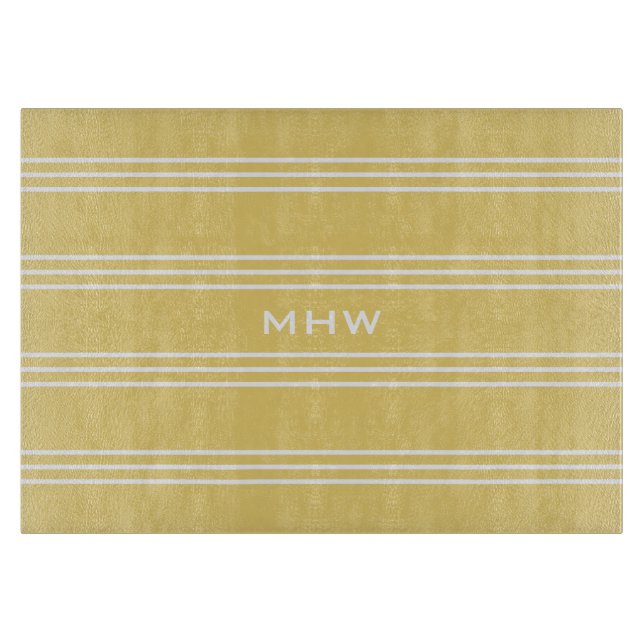 Planche À Découper Cartes de découpe monogramme personnalisées Yellow (Devant)