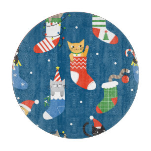 Planche À Découper Cartographie de Noël Chats Motif mignon