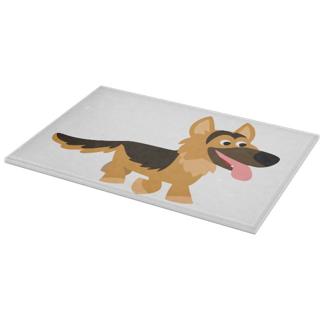 Planche À Découper Cartoon mignon Allemand Berger Dog Cutboard (Coin)